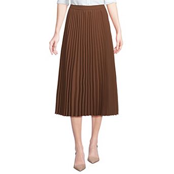 Women's Lands' End Pleated Midi Skirt