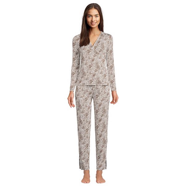 Women's Lands' End Cooling Long Sleeve Crossover Pajama Top and Pajama ...