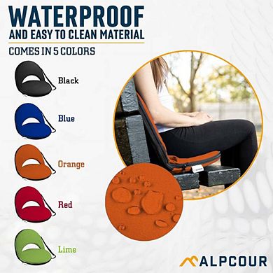 Alpcour Reclining Stadium Seat - Waterproof, 6-Position Comfort for Indoor and Outdoor Use