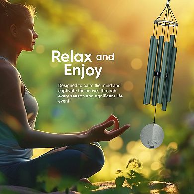 Nature's Melody Aureole Tunes Wind Chimes - 6-Tube Outdoor Windchime, C Pentatonic Scale