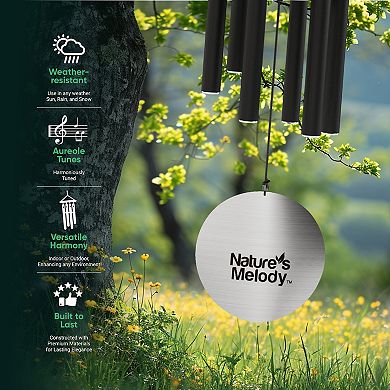 Nature's Melody Aureole Tunes Wind Chimes - 6-Tube Outdoor Windchime, C Pentatonic Scale