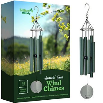 Nature's Melody Aureole Tunes Wind Chimes - 6-Tube Outdoor Windchime, C Pentatonic Scale