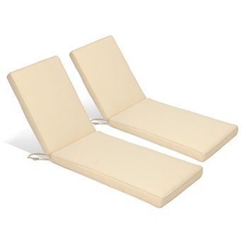 Aoodor Patio Chaise Lounger Cushions Set of 2, Water-Resistant (Only Cushions)