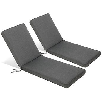 Aoodor Patio Chaise Lounger Cushions Set of 2, Water-Resistant (Only Cushions)
