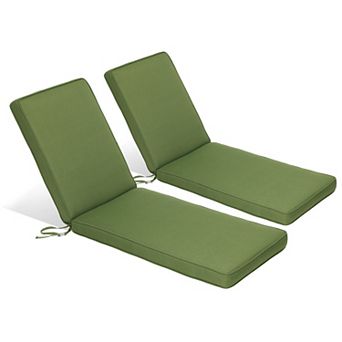 Aoodor Patio Chaise Lounger Cushions Set of 2, Water-Resistant (Only Cushions)