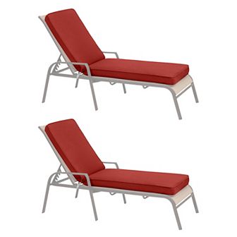 Aoodor Patio Chaise Lounger Cushions Set of 2, Water-Resistant, 72x21x3 Inches(Only Cushions)