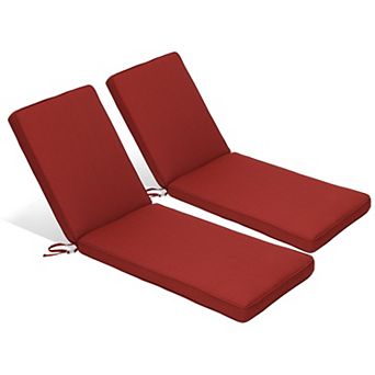 Aoodor Patio Chaise Lounger Cushions Set of 2, Water-Resistant (Only Cushions)