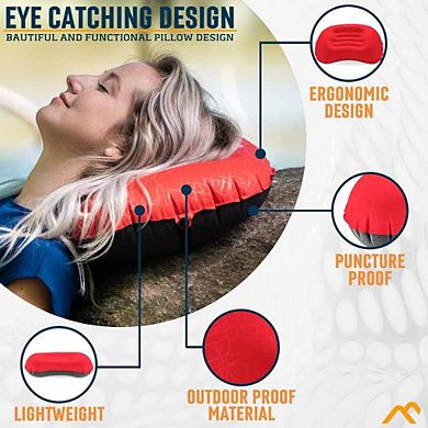 Alpcour Ultralight Inflatable Camping Pillow - Compact Travel Essential with Carry Case