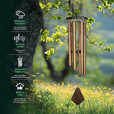 Nature's Melody Premiere Grande Wind Chimes - 6-Tube E Pentatonic Scale Outdoor Windchime