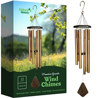 Nature's Melody Premiere Grande Wind Chimes - 6-Tube E Pentatonic Scale Outdoor Windchime