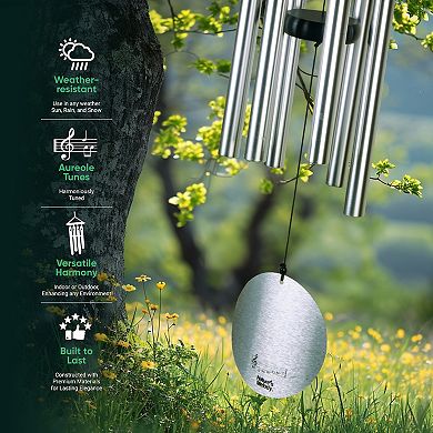 Nature's Melody Aureole Tunes Wind Chimes - 6-Tube Outdoor Windchime, B Pentatonic Scale - 28 Inch