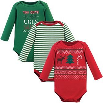 Baby Boy Cotton Long-Sleeve Bodysuits 3 pk