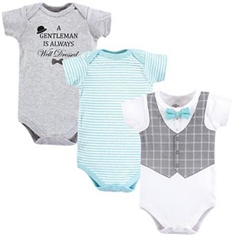 Little Treasure Baby Boy Cotton Bodysuits 3 pk Well Dressed