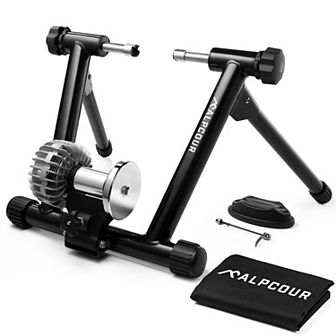 Alpcour Indoor Fluid Bike Trainer Stand - Portable, Stainless Steel, Dual-Lock System