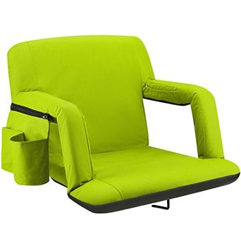 Alpcour Wide Reclining Stadium Seat - Waterproof Foldable Camping Chair with Extra Thick Padding and Wide Back Support