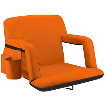 Alpcour Wide Reclining Stadium Seat - Waterproof Foldable Camping Chair with Extra Thick Padding and Wide Back Support