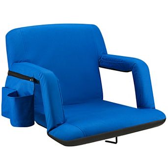 Alpcour Wide Reclining Stadium Seat - Waterproof Foldable Camping Chair with Extra Thick Padding and Wide Back Support