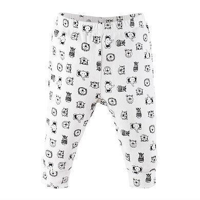 The Peanutshell Baby Boy Or Baby Girl Pants Set, 5 Pack, Grey Safari Animals