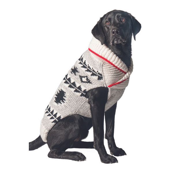 Chilly Dog Jackson Dog Sweater - White (LARGE)