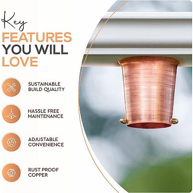 Marrgon 2 Inch Copper Gutter Adapter - Rain Chain Hanger & Diverter