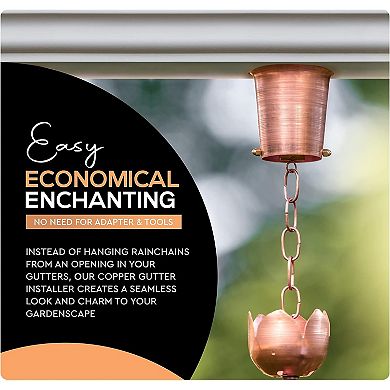 Marrgon 2 Inch Copper Gutter Adapter - Rain Chain Hanger & Diverter