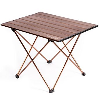 Alpcour Compact Folding Camping Table - Lightweight Aluminum Portable Side Table Medium