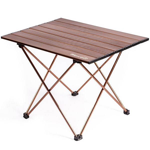Alpcour Compact Folding Camping Table Lightweight Aluminum Portable