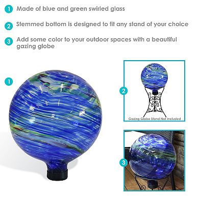 Sunnydaze Set of 2 10" Glass Outdoor Gazing Ball Globes
