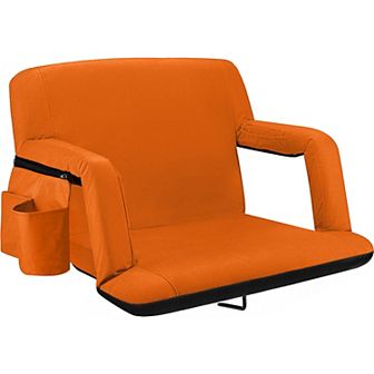 Alpcour 25-Inch Extra-Wide Reclining Stadium Seat - Waterproof Foldable Camping Chair with Extra Thick Padding and Wide Back Support