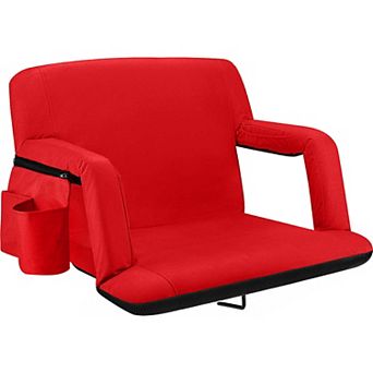 Alpcour 25-Inch Extra-Wide Reclining Stadium Seat - Waterproof Foldable Camping Chair with Extra Thick Padding and Wide Back Support