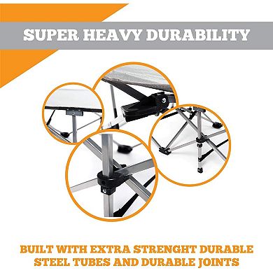 Alpcour XL Compact Folding Camping Bed - Steel Frame, Polyester, 500 Lbs Capacity