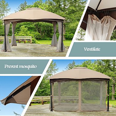 Aoodor Outdoor Retractable Pergola with Sun Shade Canopy Patio