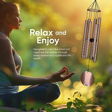 Nature's Melody Aureole Tunes Wind Chimes - 6-Tube Outdoor Windchime, C Pentatonic Scale