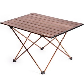 Alpcour Compact Folding Camping Table - Lightweight Aluminum Portable Side Table Large