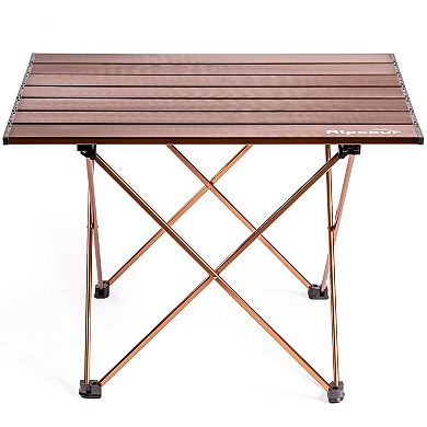 Alpcour Compact Folding Camping Table - Lightweight Aluminum Portable Side Table Large