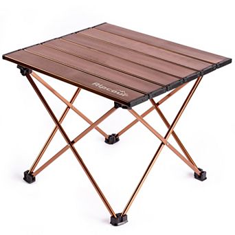 Alpcour Compact Folding Camping Table - Lightweight Aluminum Portable Side Table Small