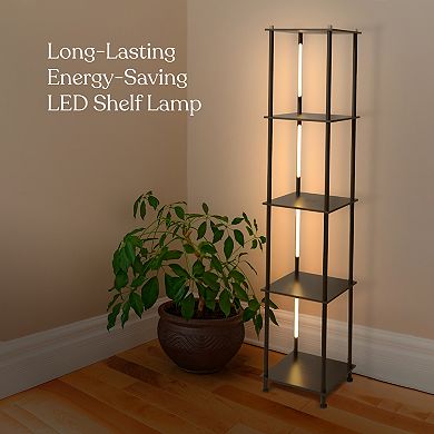 Brightech Aria 63" Shelf With Dimmable Led Lights And Wireless Charging Pad