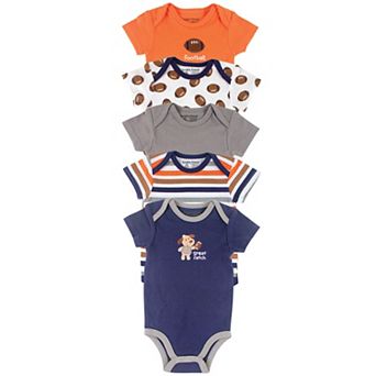 Baby Boy Cotton Bodysuits 5 pk