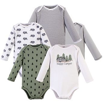 Baby Boy Organic Cotton Long-Sleeve Bodysuits 5 pk