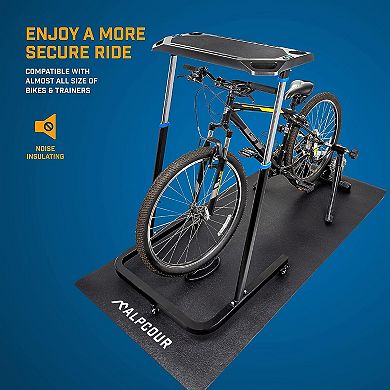 Alpcour 36"x78" Bike Trainer Mat - Water-Resistant, Anti-Slip, Noise Insulating Multipurpose Floor Protecto