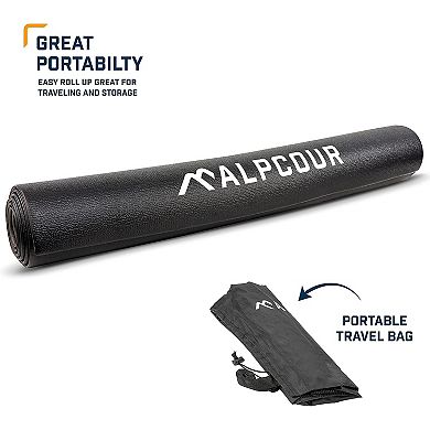 Alpcour 36"x78" Bike Trainer Mat - Water-Resistant, Anti-Slip, Noise Insulating Multipurpose Floor Protecto