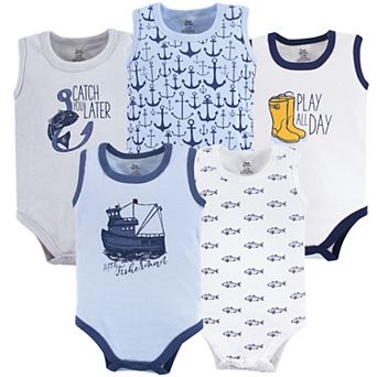 Baby Boy Cotton Bodysuits 5 pk