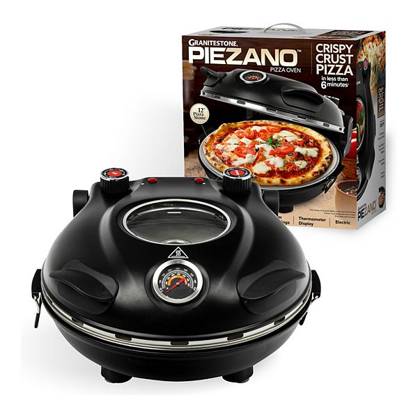 Granitestone 12 in. Ceramic Bake Stone Electric Pizza Oven - Black