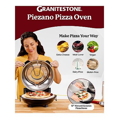 Granitestone 12 in. Ceramic Bake Stone Electric Pizza Oven