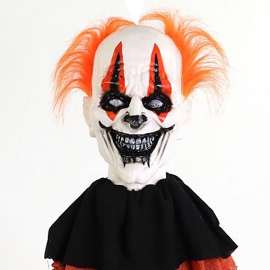 Animatronic Clown Tree Hugger with Movement, Sounds, and Lights Halloween Decoration
