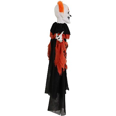 Animatronic Clown Tree Hugger with Movement, Sounds, and Lights Halloween Decoration