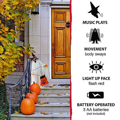 27" Animatronic Ghost with Lights and Music Halloween Decoration
