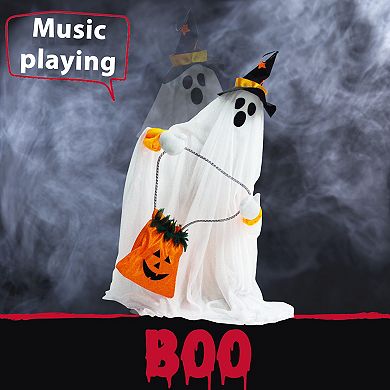 27" Animatronic Ghost with Lights and Music Halloween Decoration