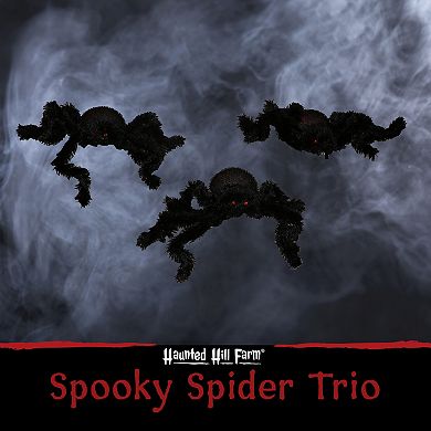 3-Piece Light Up Spider Stakes Halloween Decoration