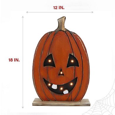 18" Pumpkin Battery Operated Centerpiece Halloween Tabletop Decoration